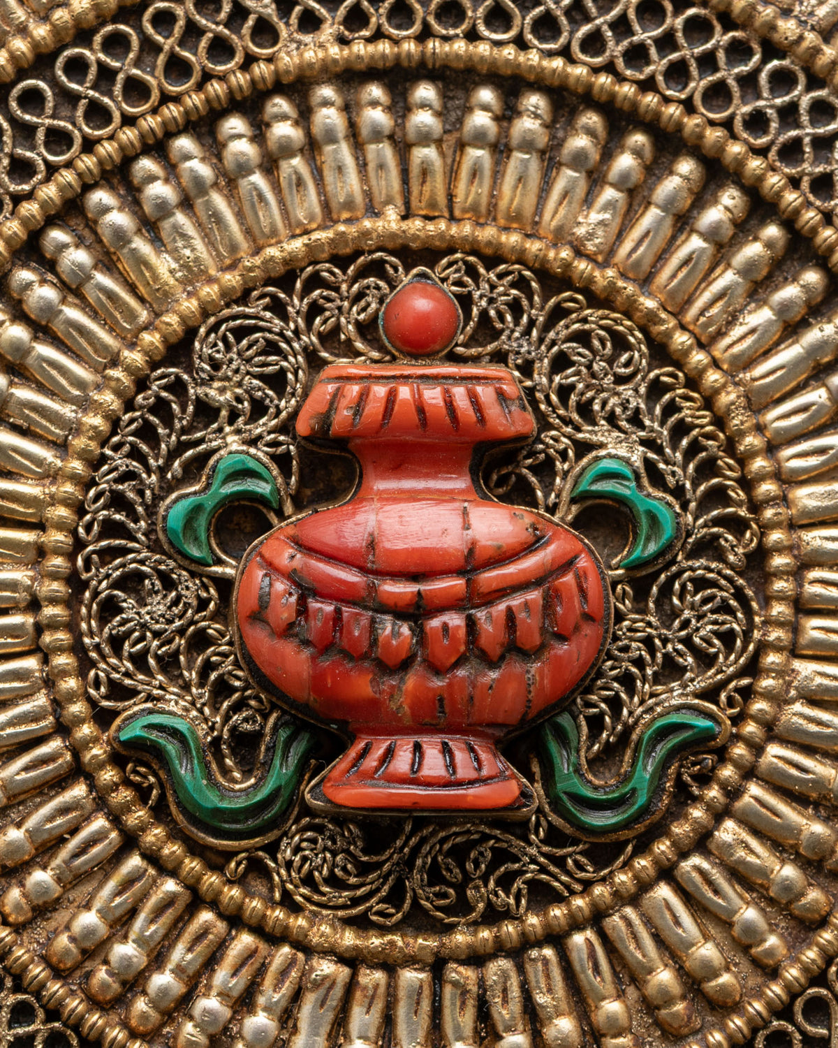 Handcrafted Treasure Vase Ghau Box from Patan Nepal with silver plated details