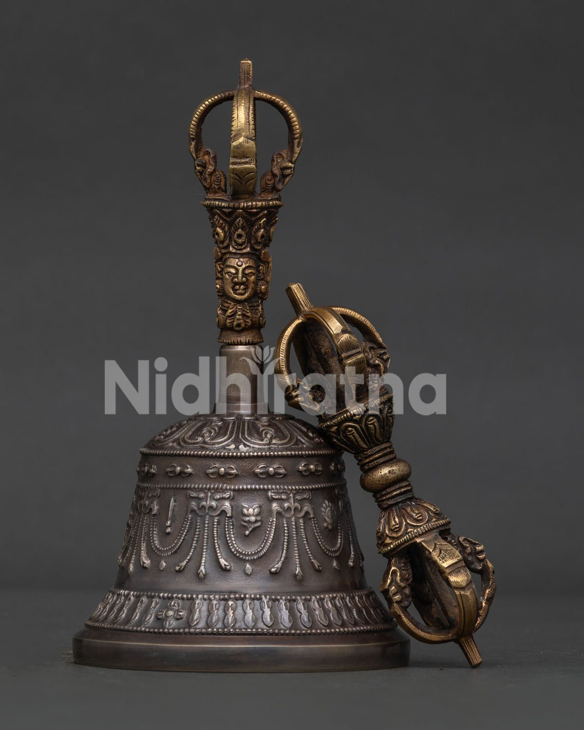 Handcrafted Vajra Dorje and bronze Ghanta for Buddhist rituals and meditation