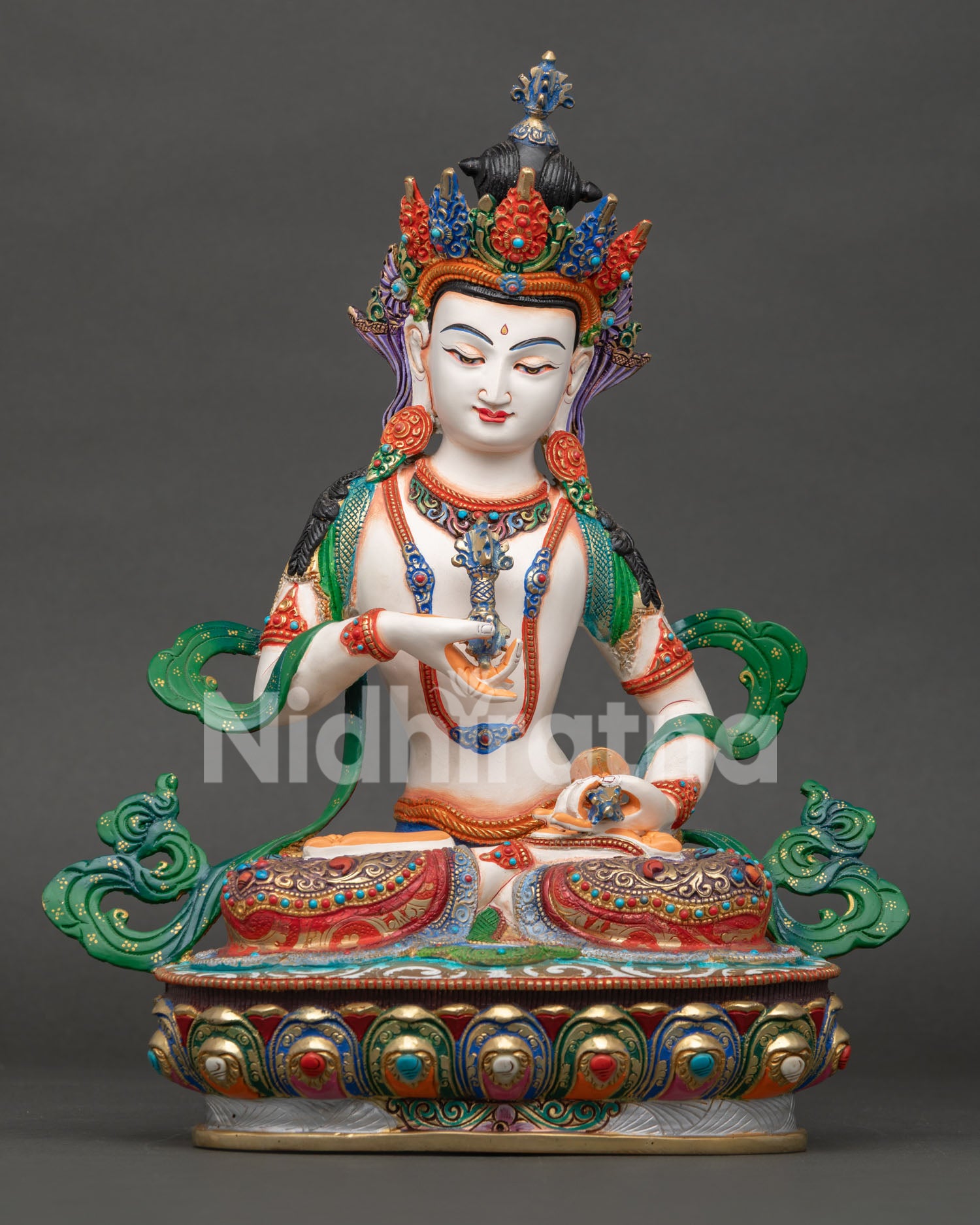 Handcrafted Vajrasattva Statue Tibetan Buddhist Artwork from Nepal