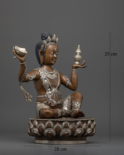 Handcrafted Virupaksha Buddhist guardian statue by Newari artisans in Patan, Nepal