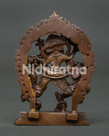 Handcrafted White Dzambhala wealth deity statue from Nepal.