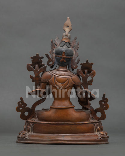Handcrafted White Tara Statue Patan Nepal Seven All Seeing Eyes Buddhist Altar Art.