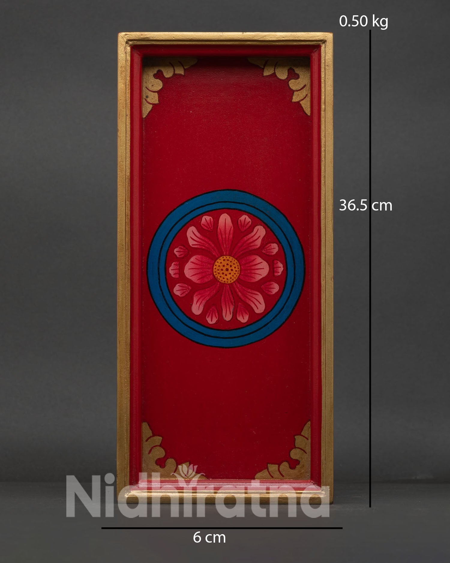 Handcrafted wooden tray for incense flowers and ritual offerings