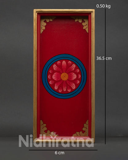 Handcrafted wooden tray for incense flowers and ritual offerings