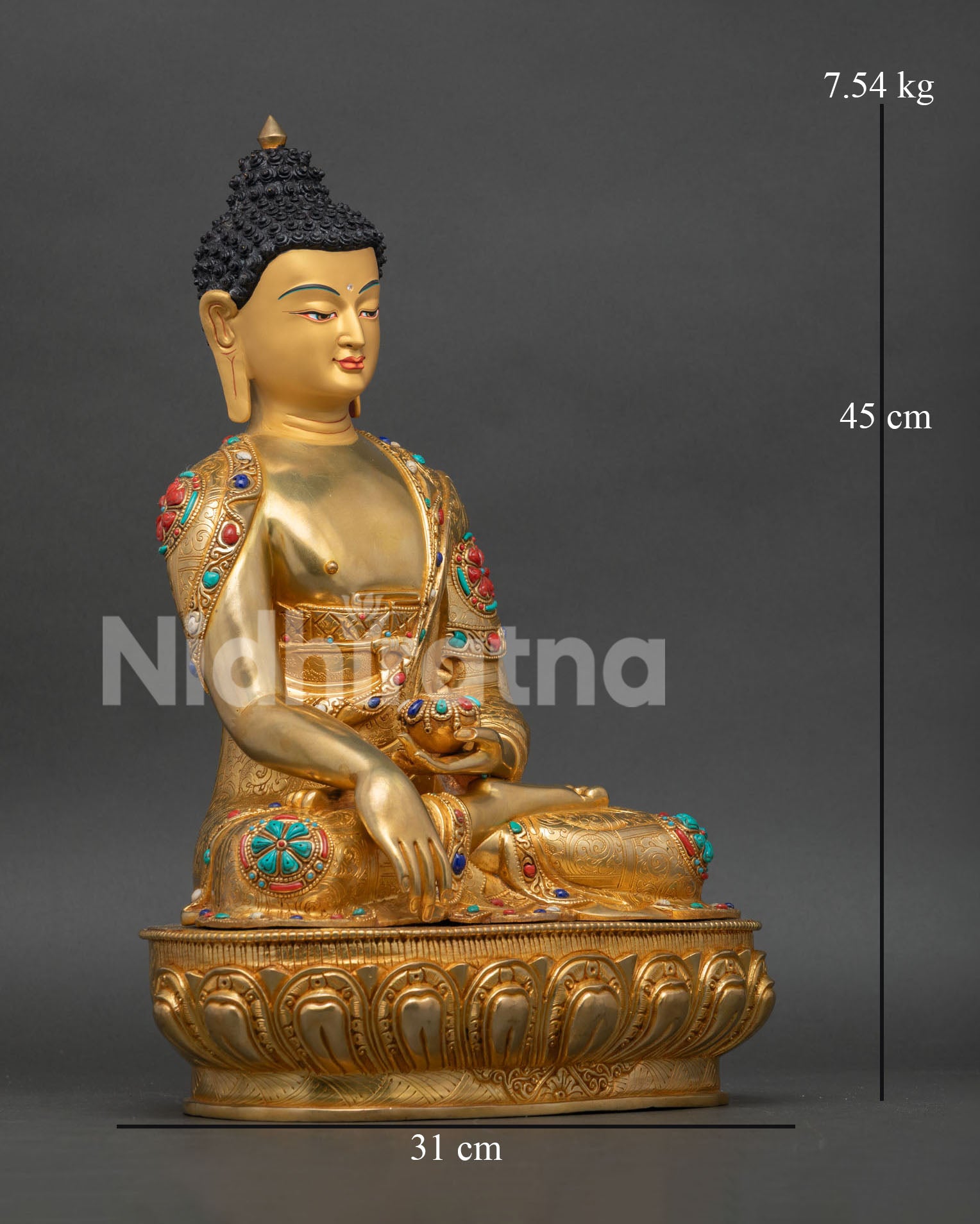 Handmade Buddha Shakyamuni sculpture by Newari artisan from Patan, Nepal