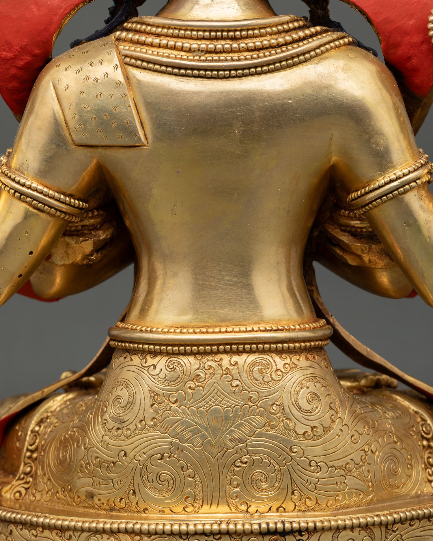 Handmade Chenrezig statue, traditional Nepalese Buddhist art, copper sculpture, sacred meditation decor