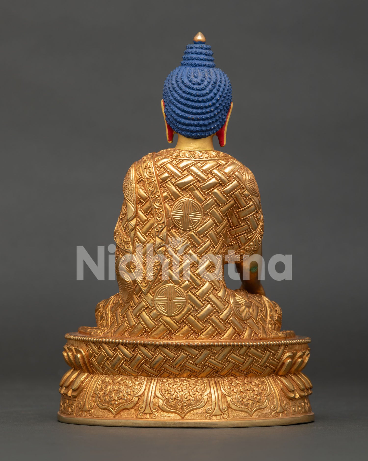 Handmade copper Shakyamuni Buddha statue using lost wax casting with Himalayan Buddhist artistry