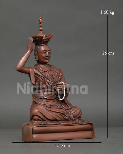Handmade Karmapa Statue Wearing the Iconic Black Crown.