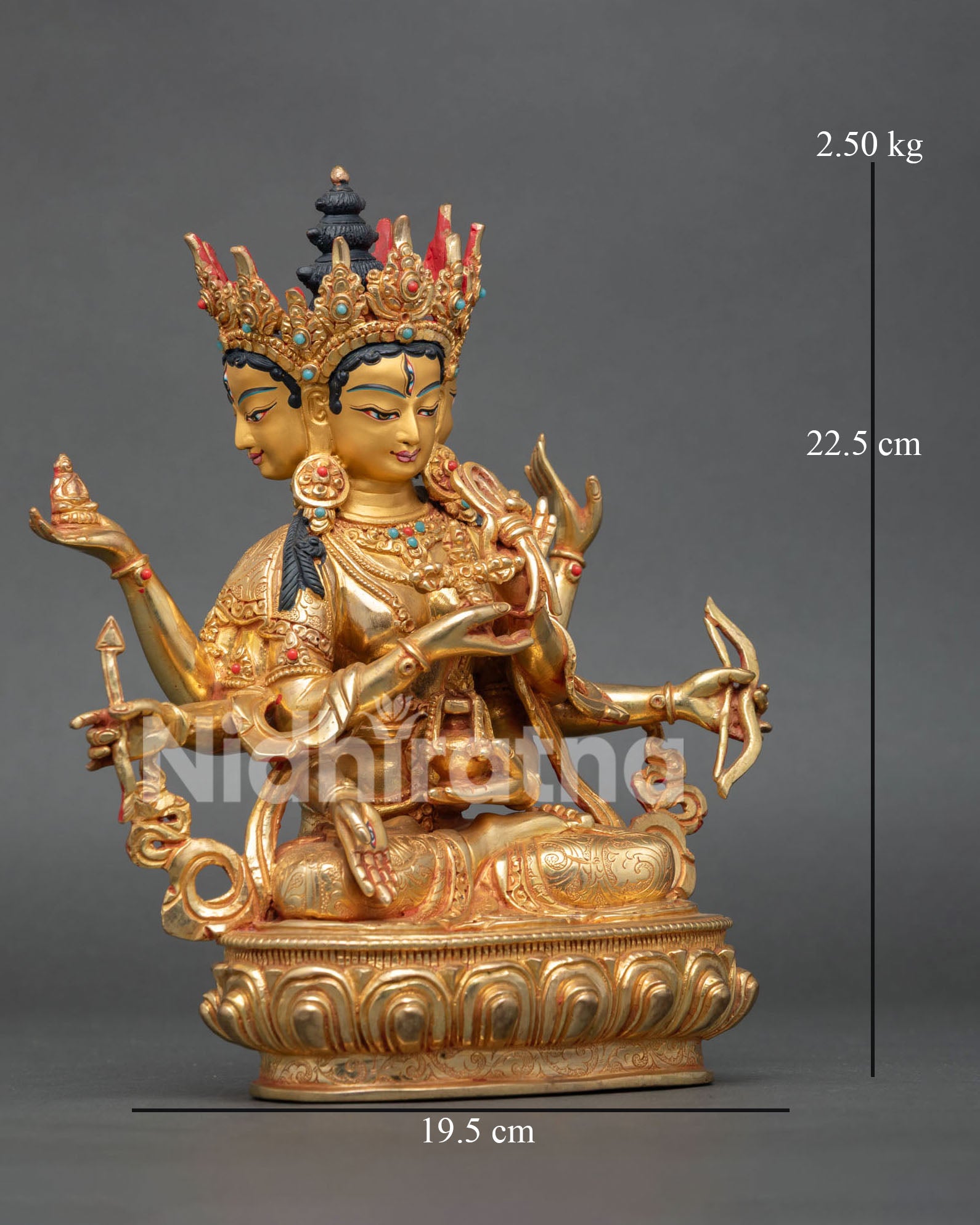 Handmade Namgyalma Statue featuring traditional Newari craftsmanship and authentic Himalayan Buddhist art