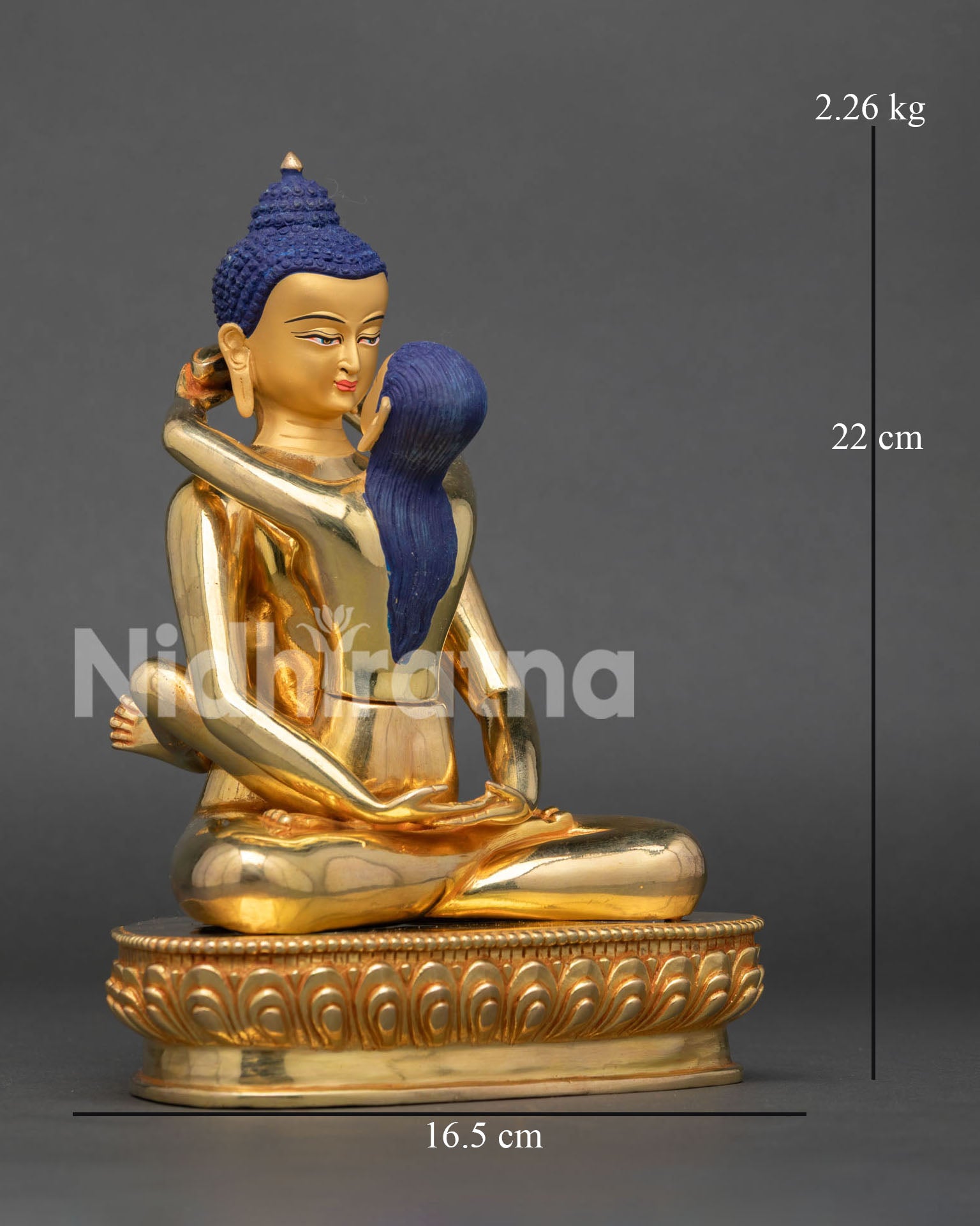 Handmade Samantabhadra and Consort Statue from Nepal, showing intricate details and traditional Newari craftsmanship