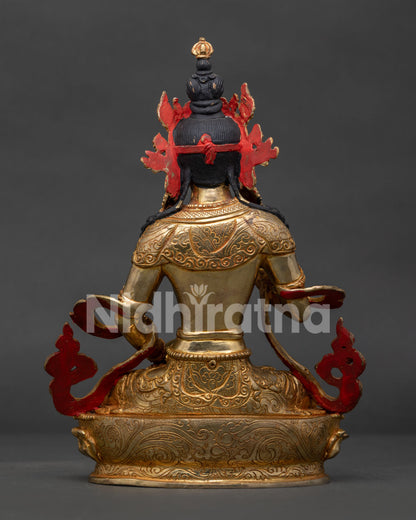 Handmade Vajrasattva Buddhist statue by Newari artisans from Nepal for altar display