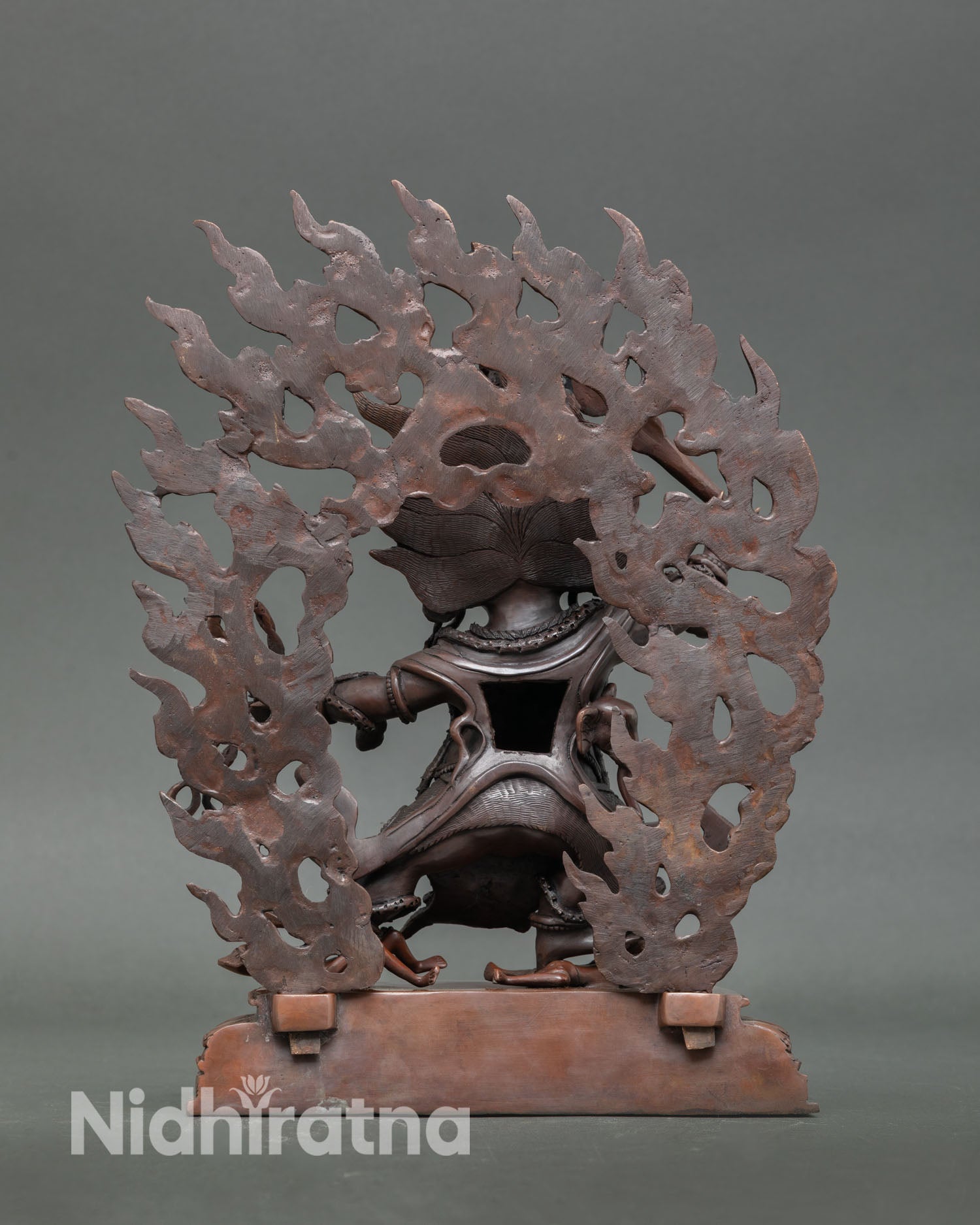 Hayagriva sacred Vajrayana protector statue oxidized copper sculpture for Buddhist altar and home decor