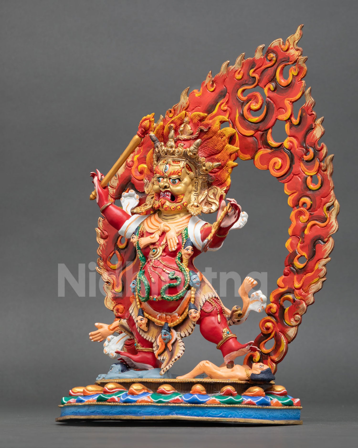 hayagriva statue left side view copper buddhist wrathful deity protection energy