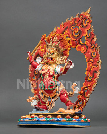 hayagriva statue left side view copper buddhist wrathful deity protection energy