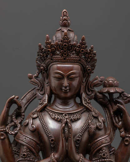 Four-Armed Chenrezig Statue | Bodhisattva Deity of Compassion