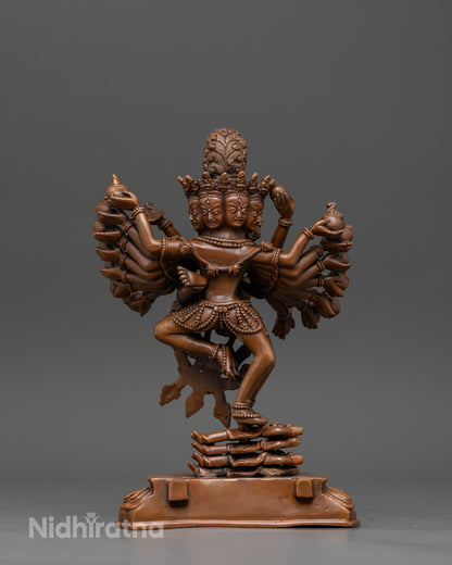 Hevajra with consort nairatmya statue handcrafted by newari artisans from patan nepal.