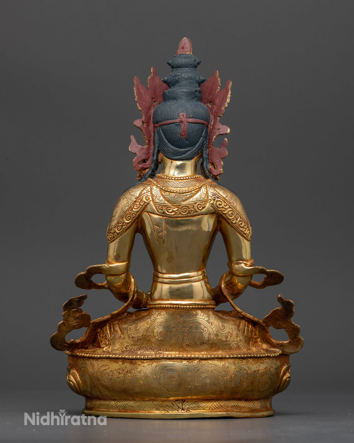 Himalayan Amitayus Buddha statue handcrafted by Newari artisans in Patan, Nepal.
