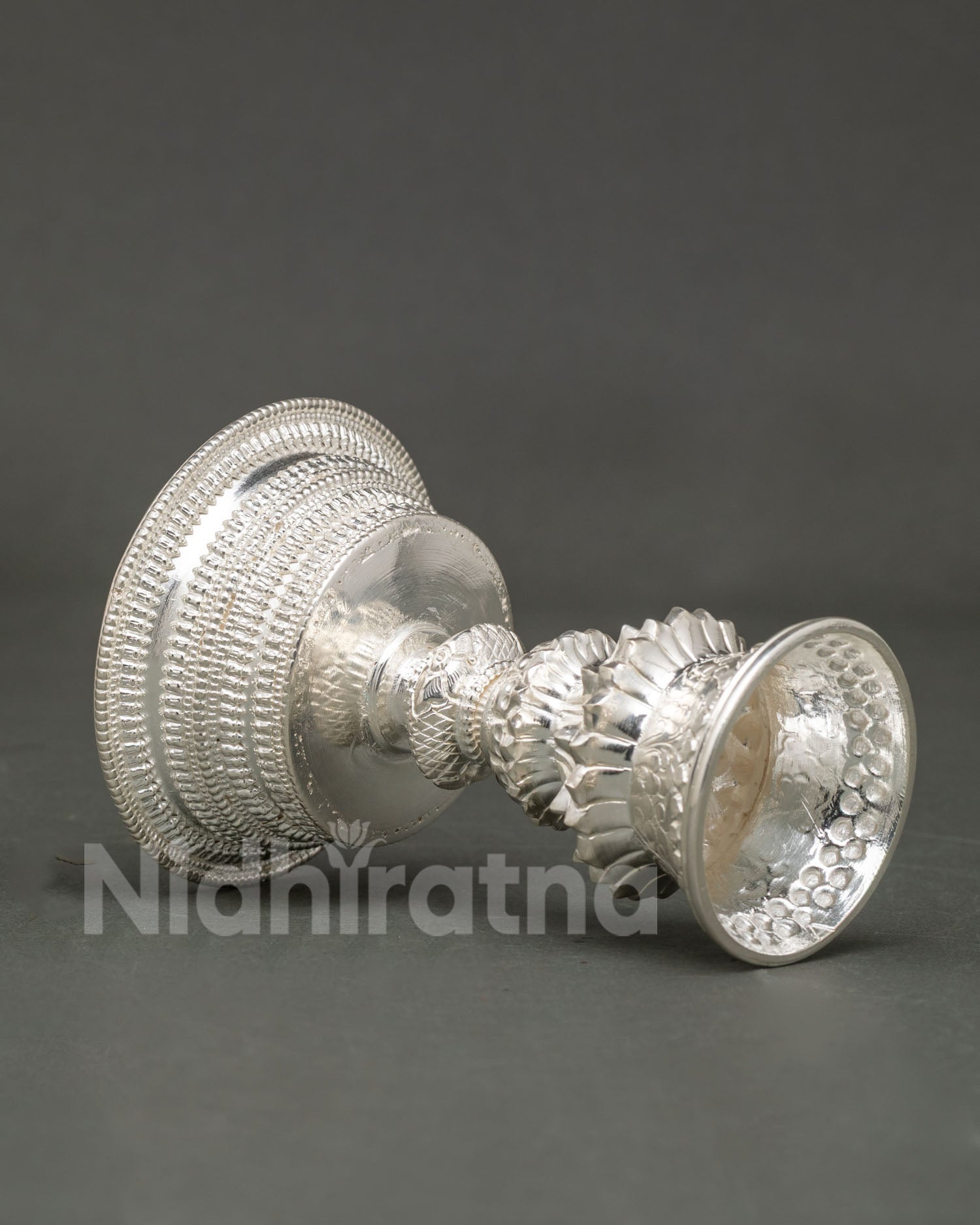 Himalayan Butter Lamp from Nepal with intricate patterned motifs and Newari craftsmanship.