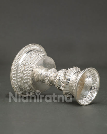 Himalayan Butter Lamp from Nepal with intricate patterned motifs and Newari craftsmanship.