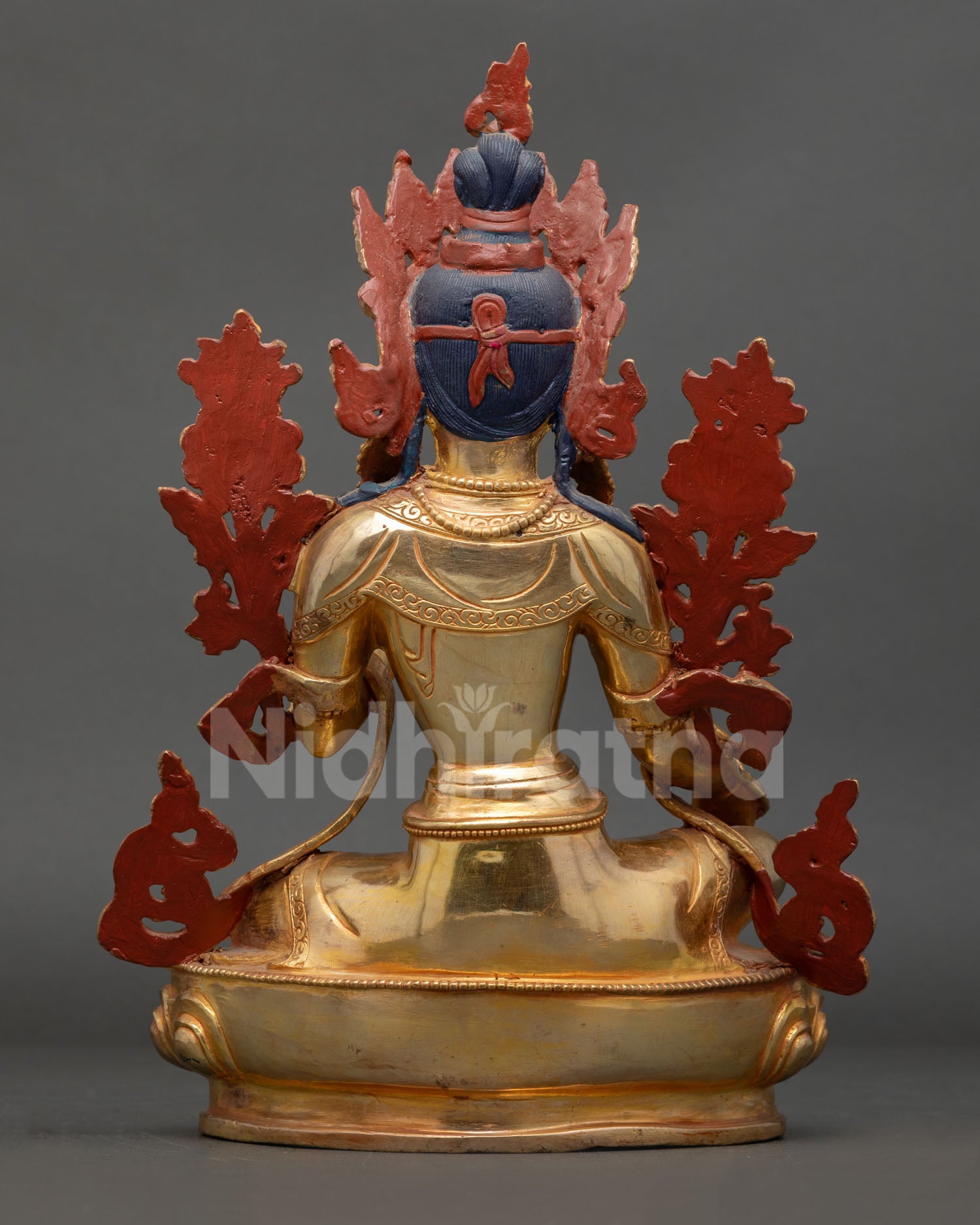 Himalayan Green Tara statue sacred Buddhist  handcrafted copper statue for meditation and home altar.