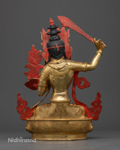Himalayan Manjushri Statue crafted by Newari artisans in Patan.