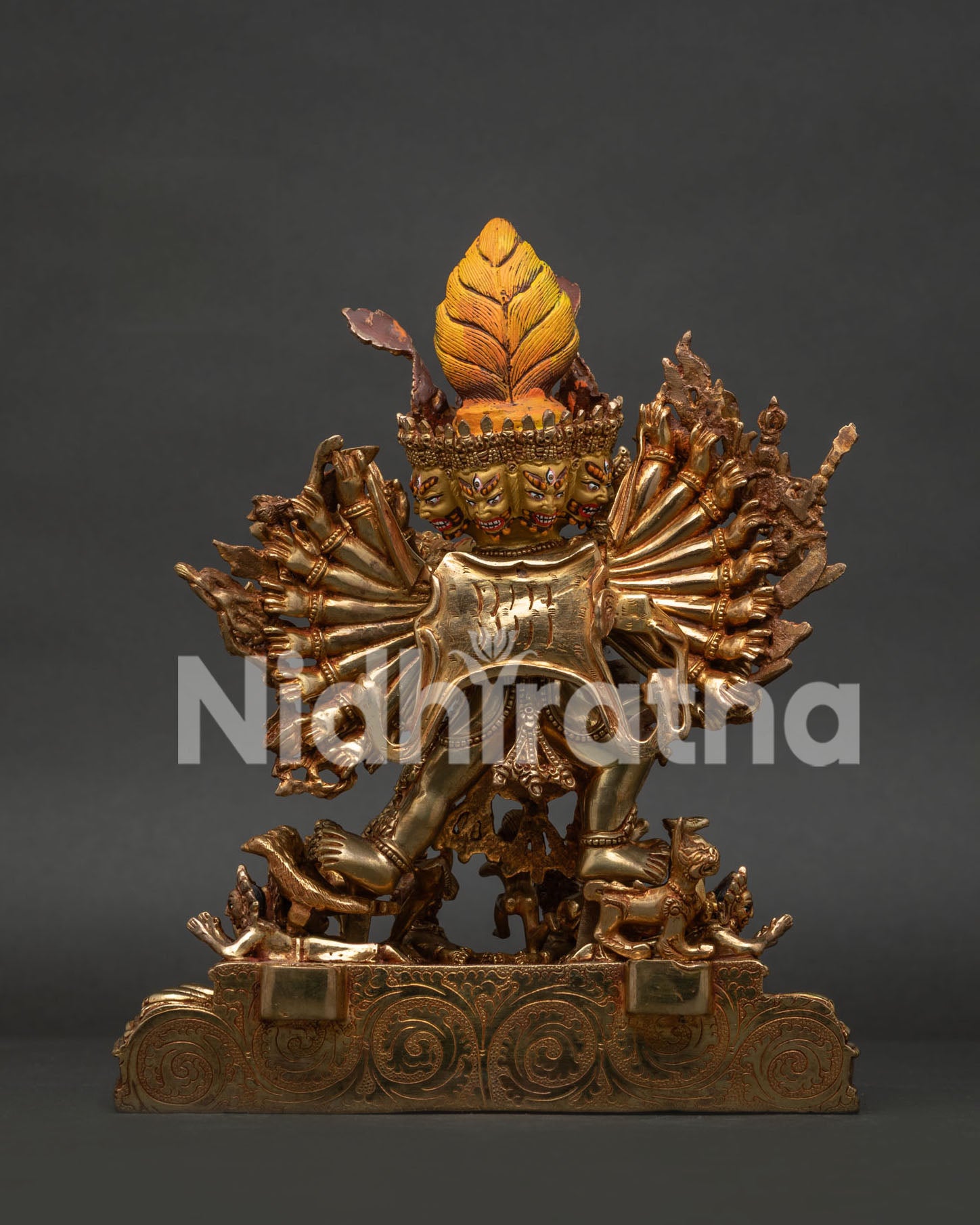 Himalayan Yamantaka Copper Statue with Vajravetali