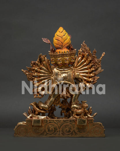 Himalayan Yamantaka Copper Statue with Vajravetali