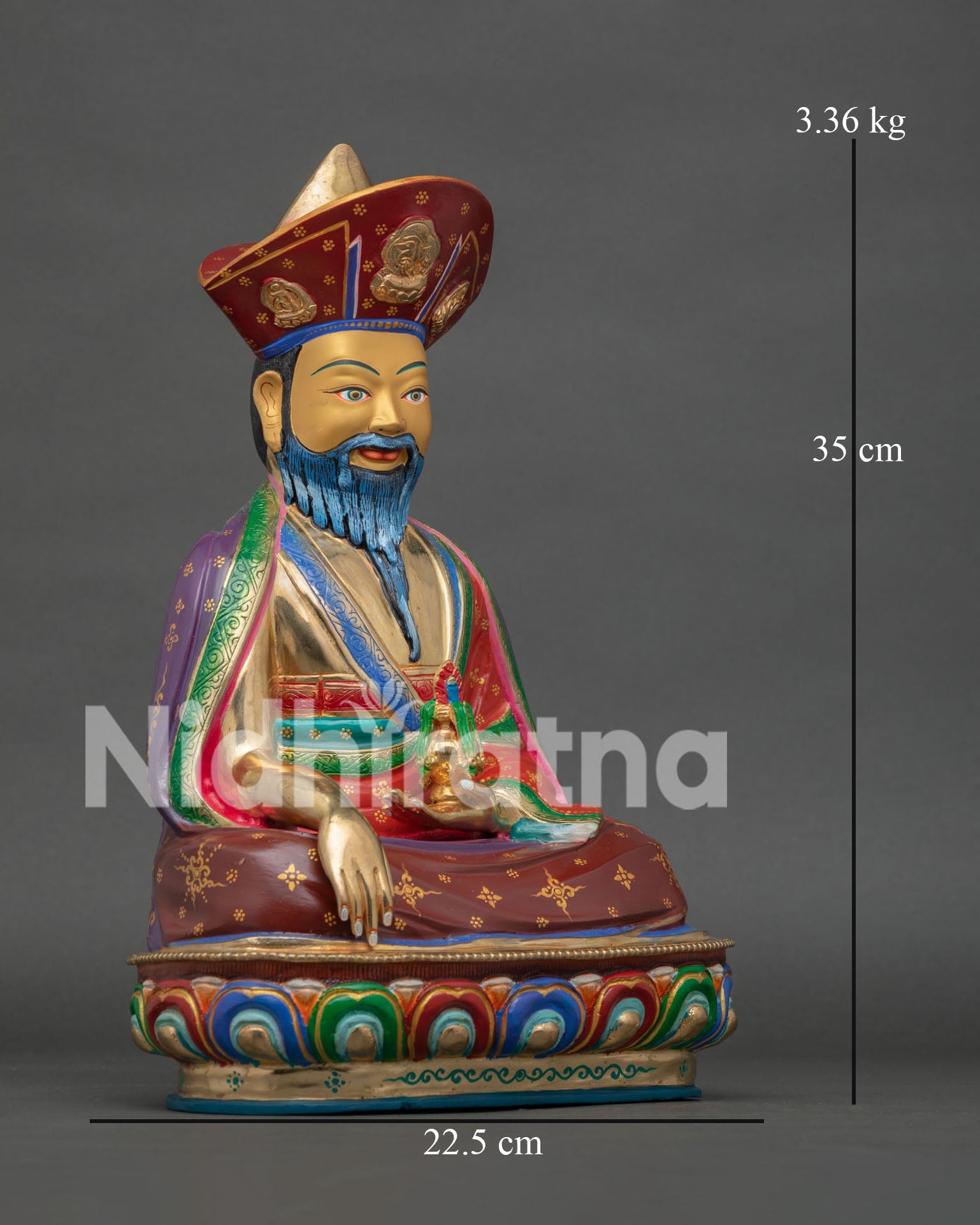 Himalayan Zhabdrung Ngawang Namgyal Sculpture with Earth Touching Mudra