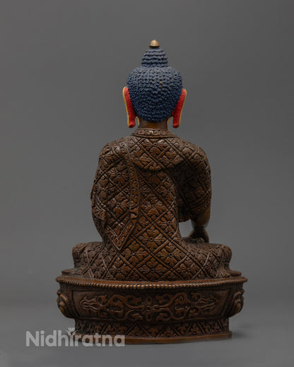 Sacred hollow chamber at base of Buddha statue for storing mantras or blessed relics
