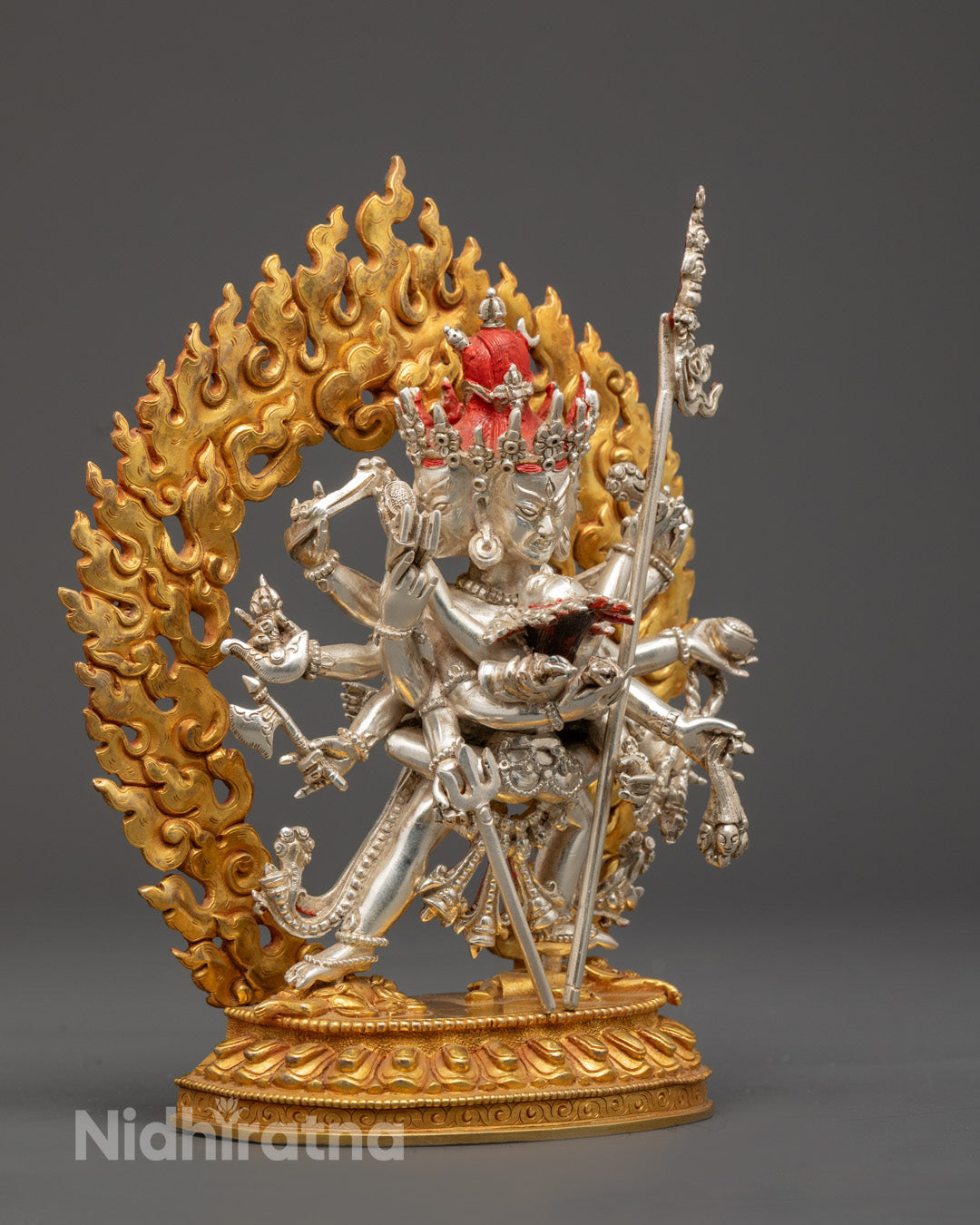 hollow chamber in Chakrasamvara statue for holding mantras enhancing meditation and concentration