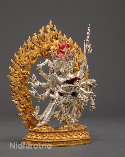 hollow chamber in Chakrasamvara statue for holding mantras enhancing meditation and concentration