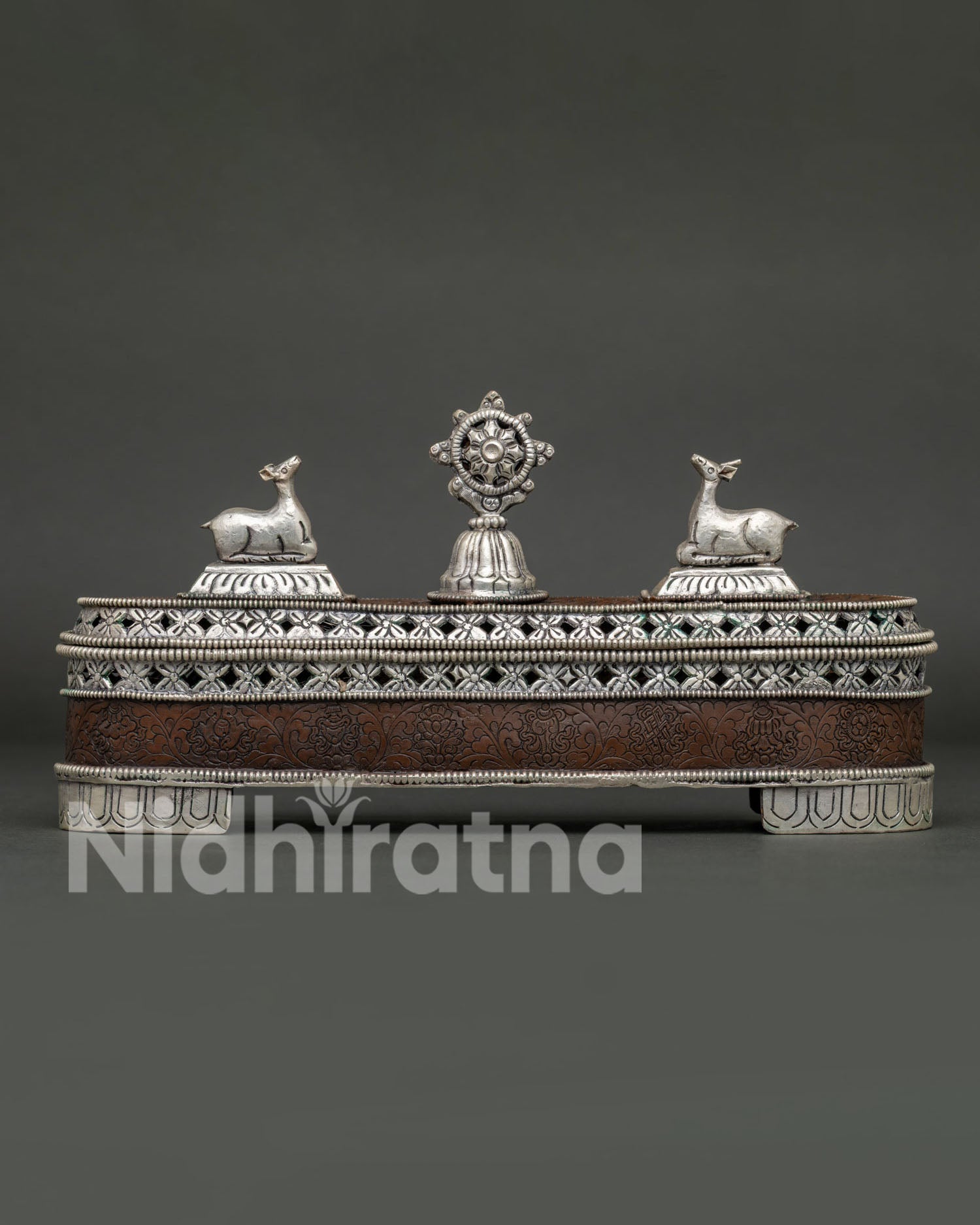 Incense Burner Engraved with Sacred Buddhist Auspicious Symbols