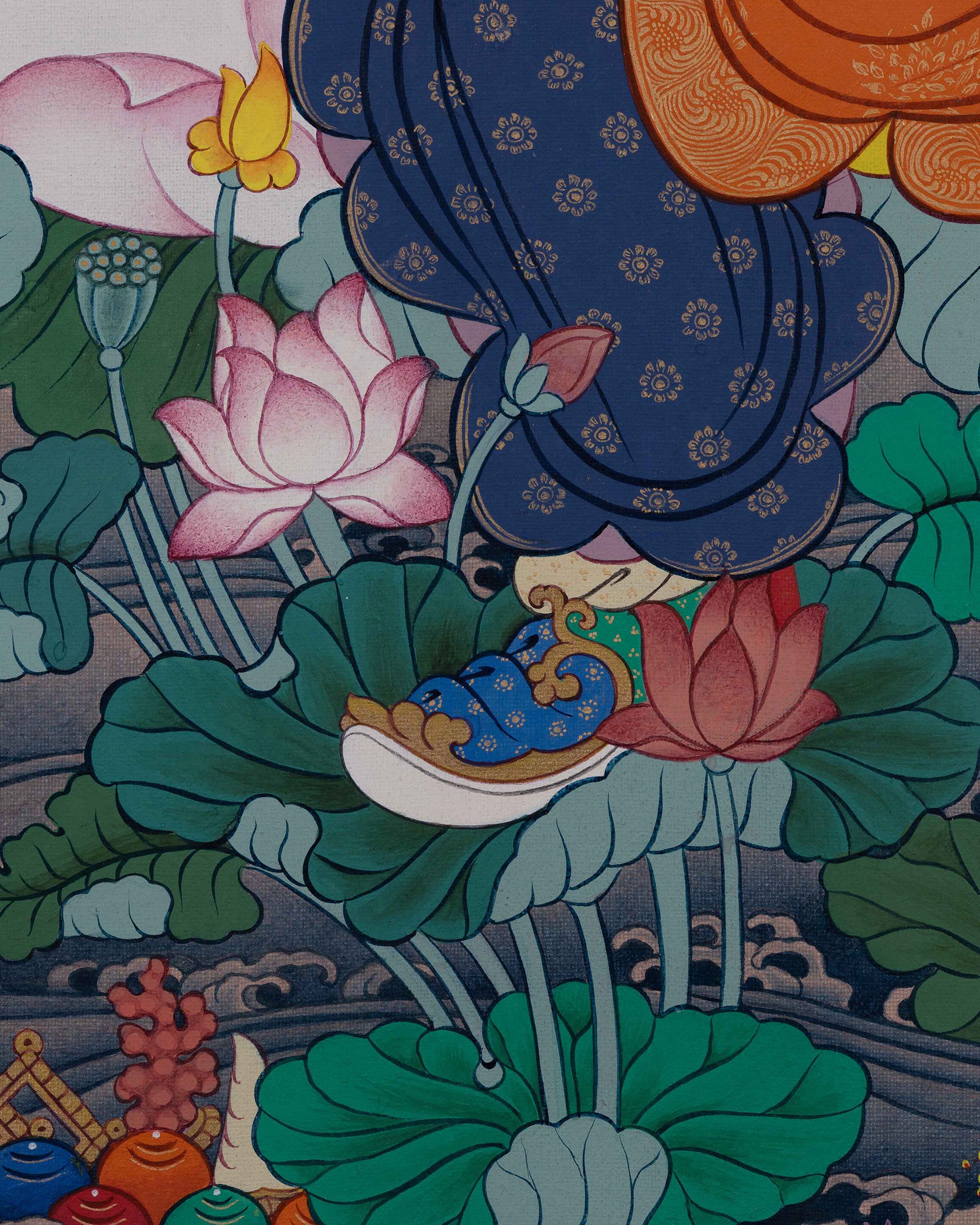Guru Padmasambhava Rinpoche Thangka Canvas Print | Buddhist Wall Art