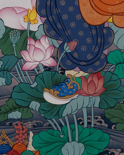 Guru Padmasambhava Rinpoche Thangka Canvas Print | Buddhist Wall Art