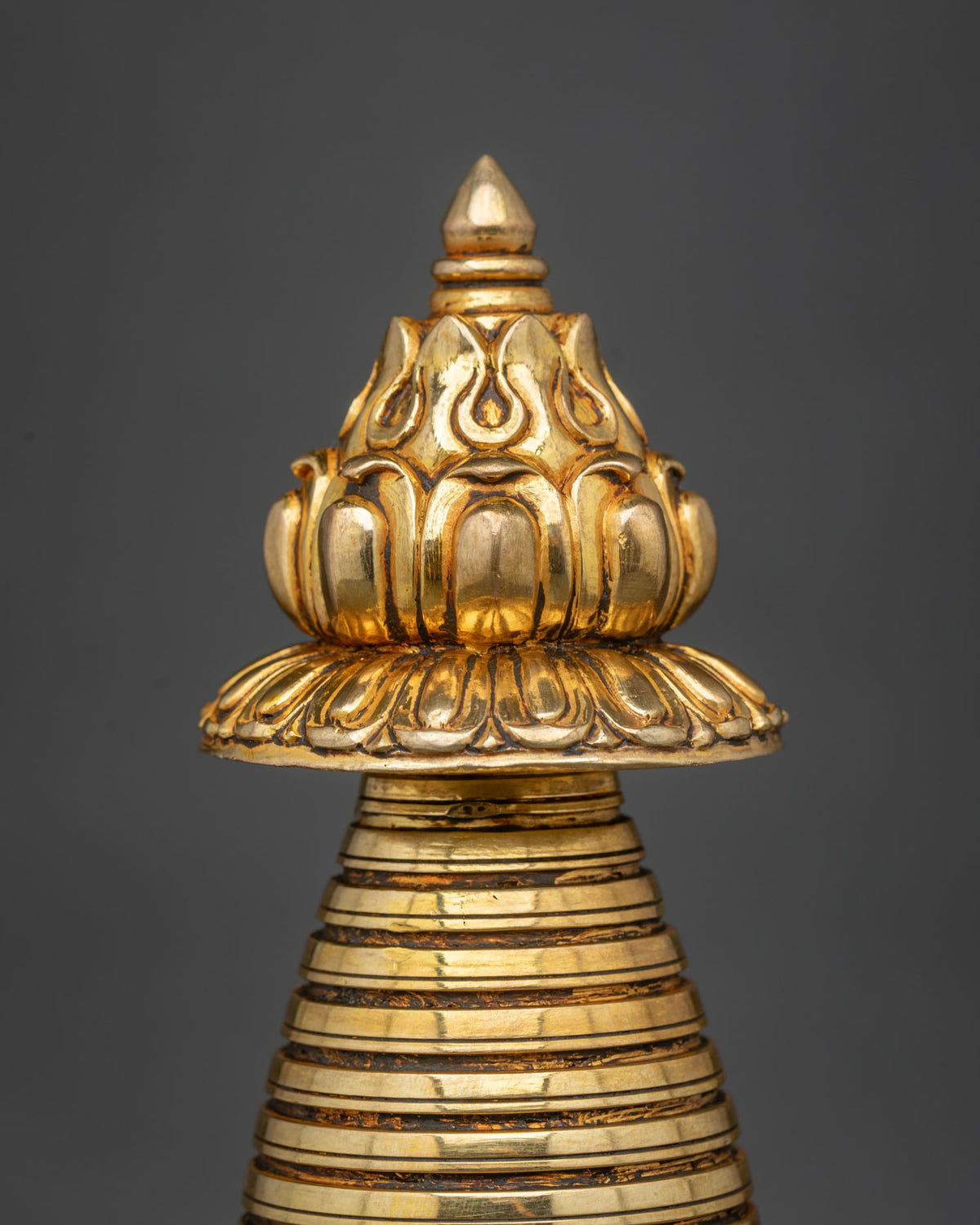 Kadampa Stupa with intricate details and elegant 24K gold finish