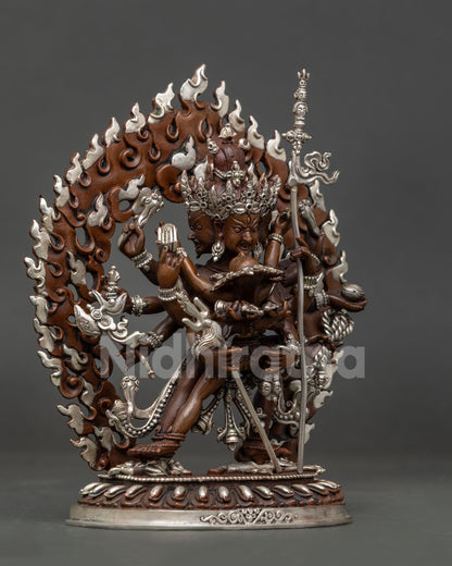 Kalachakra statue with Vishvamata and silver-plated details from Nepal.