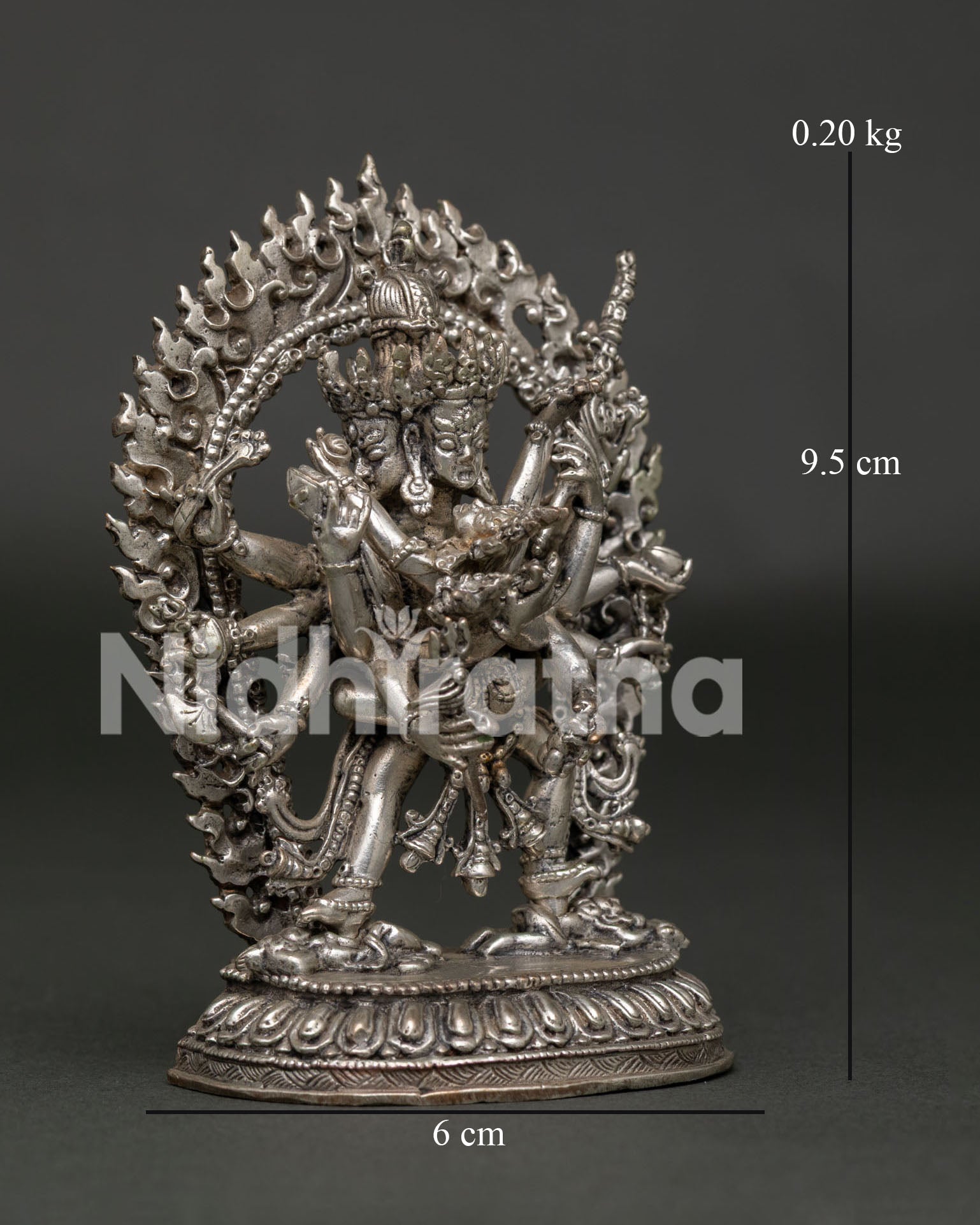 Kalachakra with consort Vishvamata standing on subduing figure atop lotus throne.