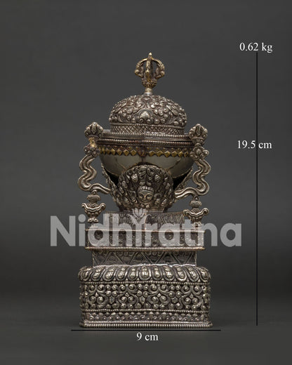 Kapala Skull Cup in silver plated copper from Nepal
