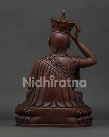 Karmapa Buddhist sculpture, handcrafted by Newari artisans using lost wax casting