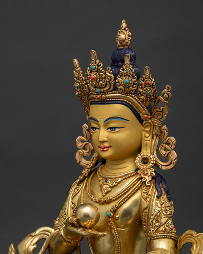 Ksitigarbha Bodhisattva Statue detailed side close up with intricate craftsmanship