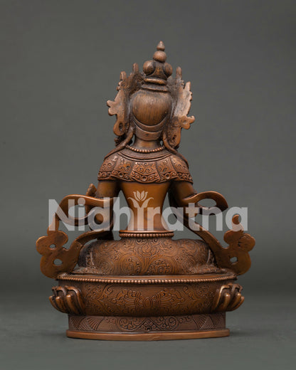 Ksitigarbha Statue with Intricate Newari Artisan Craftsmanship.
