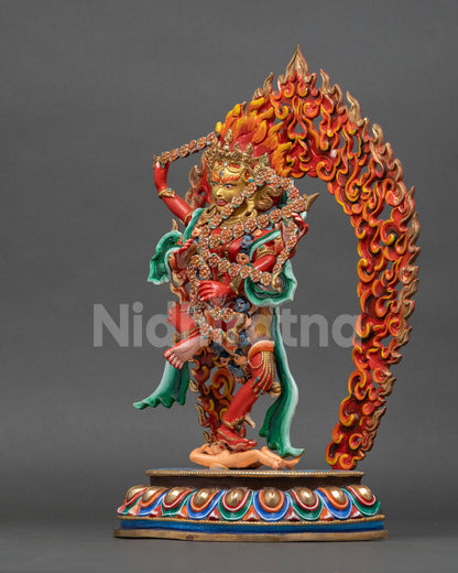 kurukulla statue left side view handcrafted copper dakini sculpture nepal buddhist art