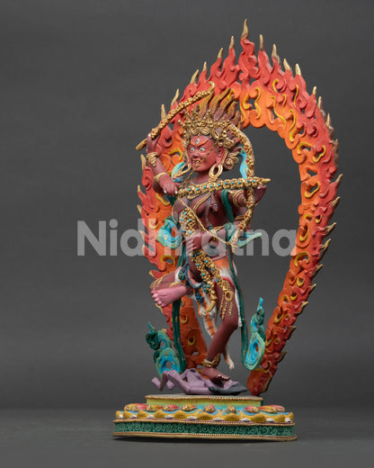 kurukulla statue left side view handcrafted nepali buddhist deity statue