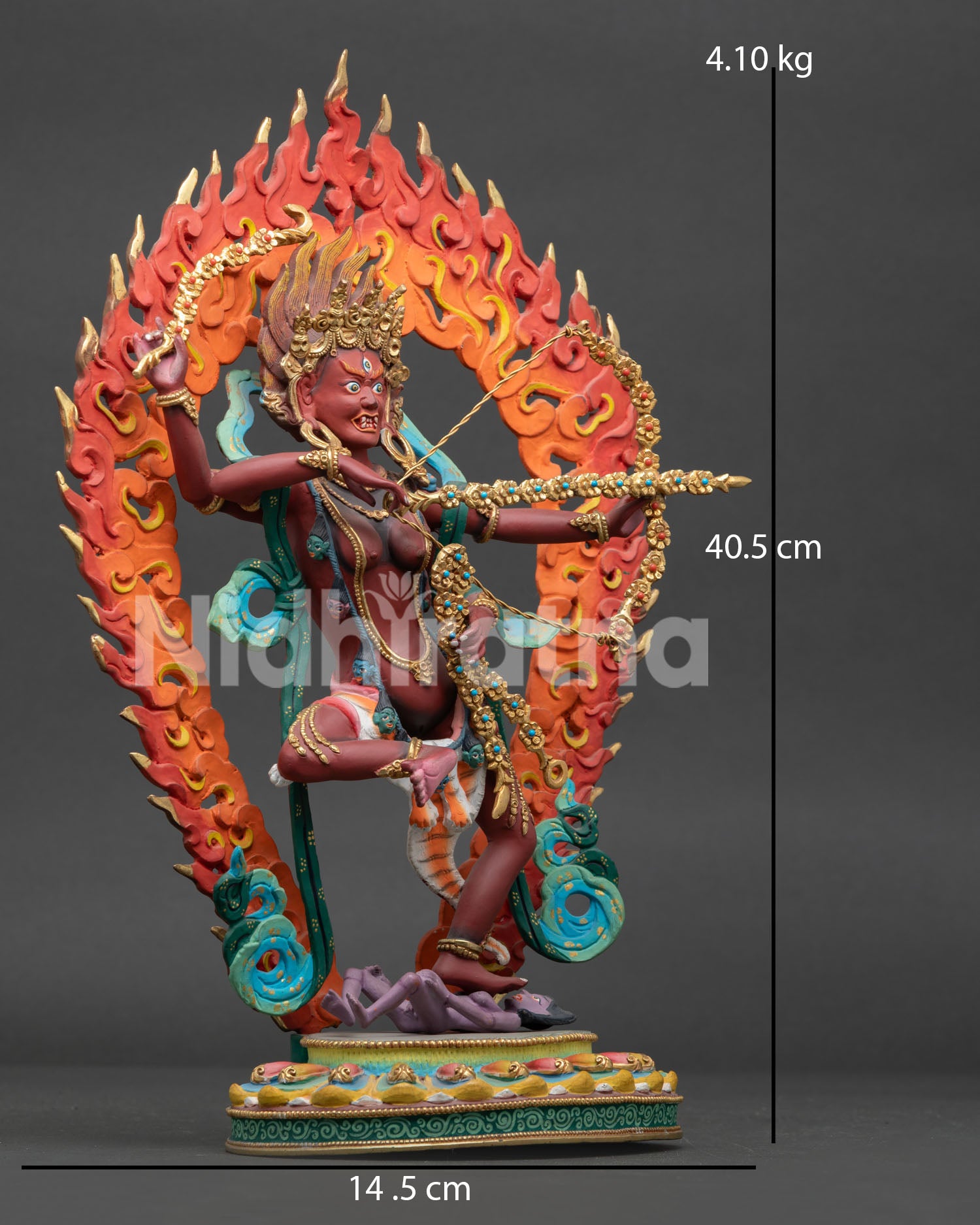 kurukulla statue right side view tibetan buddhist red tara sculpture