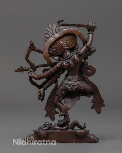 Powerful Oxidized Kurukulla Statue | Fierce Tibetan Goddess of Power