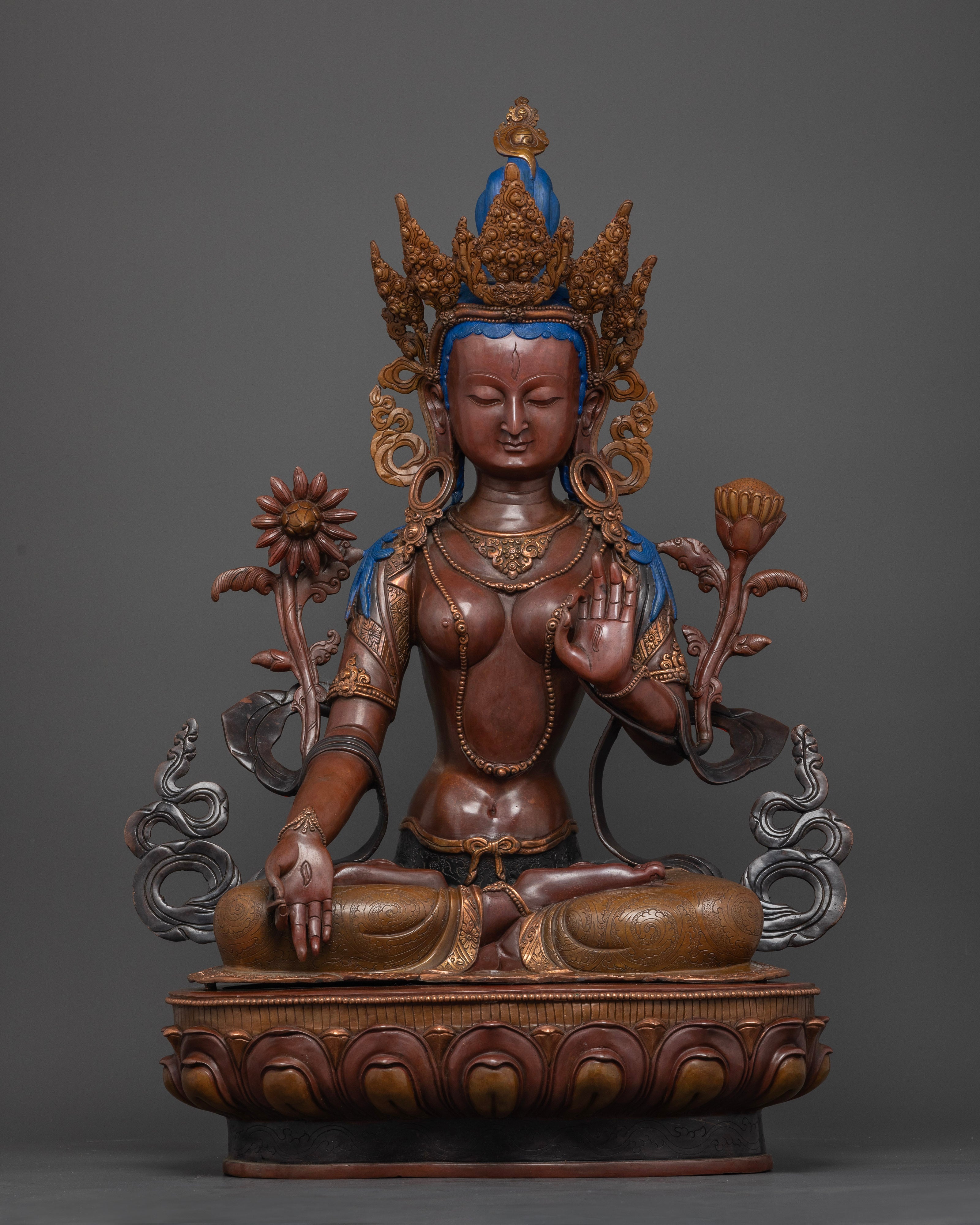 Large Sized White Tara Statue for Buddhist Altar Meditation and Shrine Temple