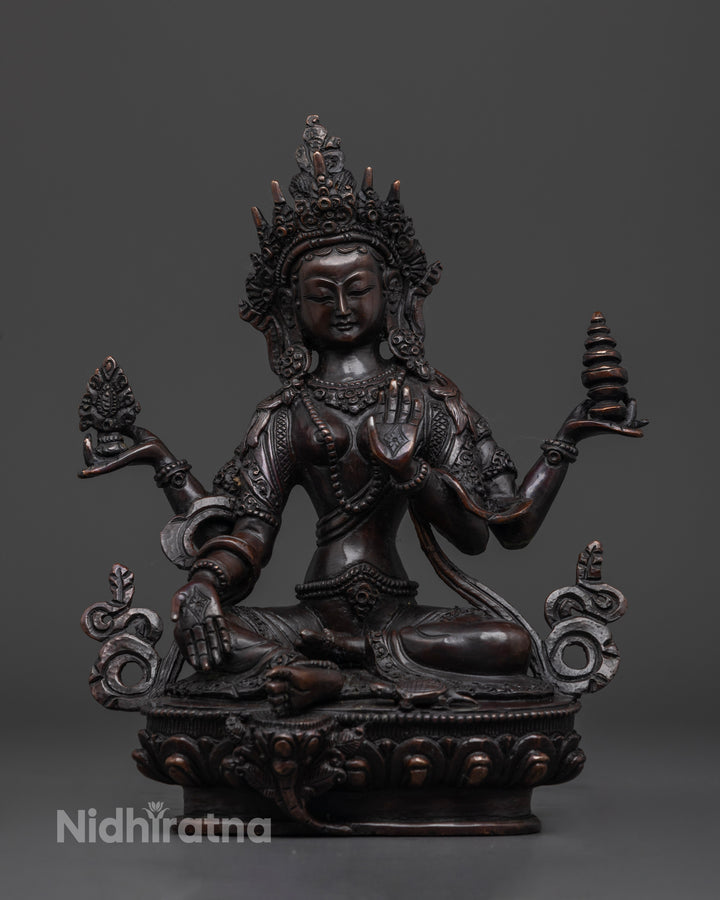 Oxidized Ma Laxmi Statue | For Financial Stability