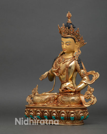 Left profile of Dorje Sempa Vajrasattva statue, hand-finished Himalayan craftsmanship