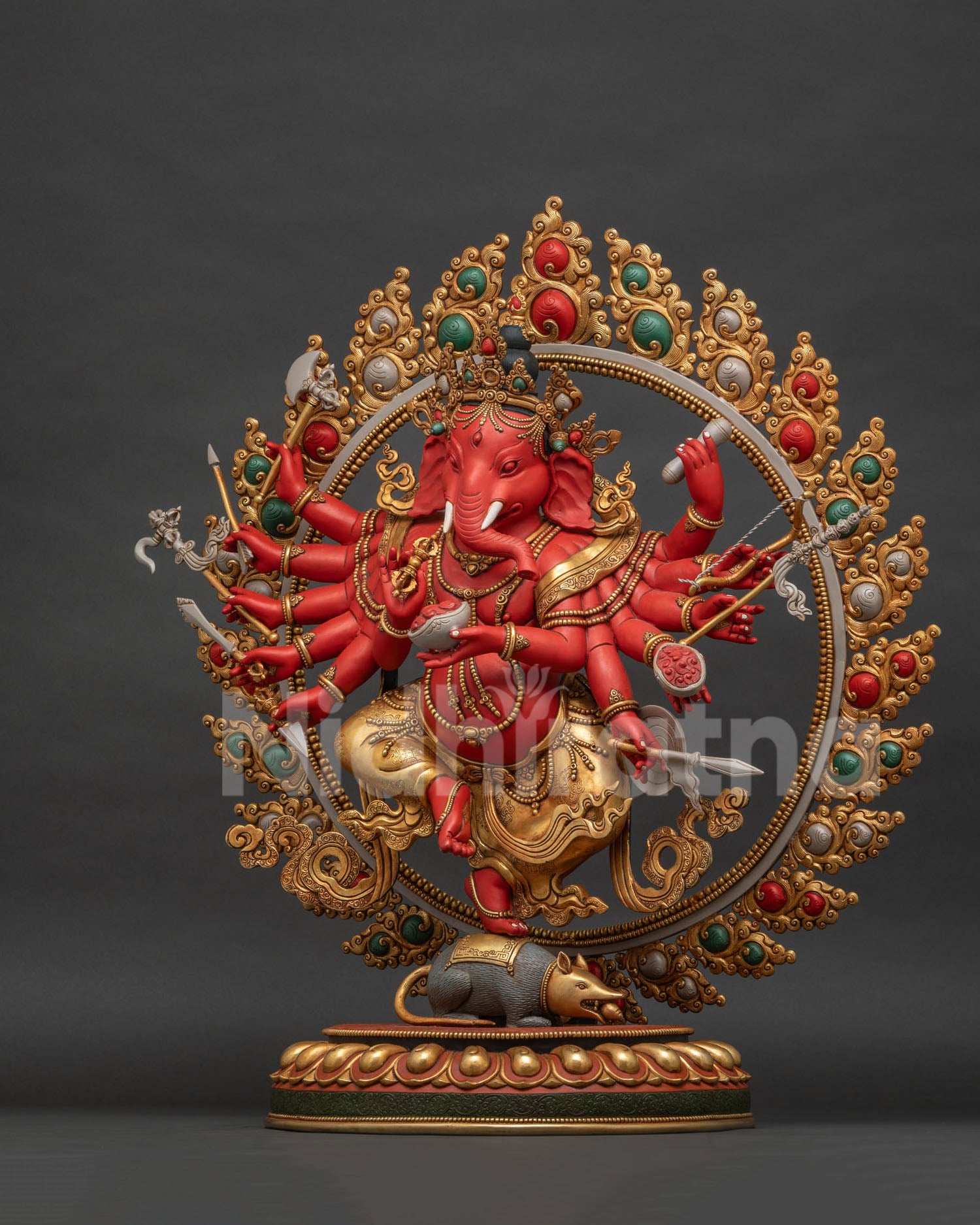Left Side View of Elephant God Idol in Dynamic Dance Pose