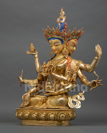 Left side view of Namgyalma Statue revealing traditional Nepalese craftsmanship and sacred long life deity form